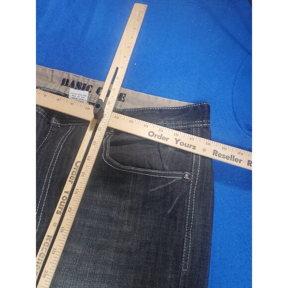 Basic Code Vintage Denim Jeans Men's Size W38 L34 Wide Leg Baggy Embroidered - Picture 14 of 16